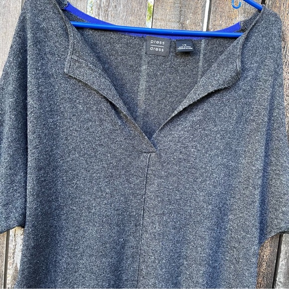 Press Dress Cashmere Blend V-Neck Short Sleeve Sweater Tunic Sz L - Picture 4 of 11